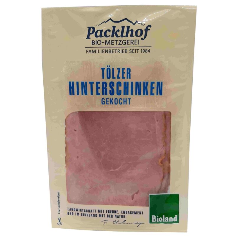 Packlhof Tölzer Hinterschinken gekocht, geschnitten 100g GS/MAP/SB - Produktbild