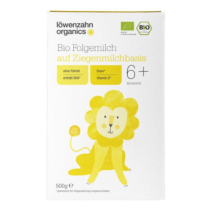 Löwenzahn Organics  Löwenzahn Organics Bio Folgemilch 6+ auf Ziegenmilchbasis 500 g - Produktbild