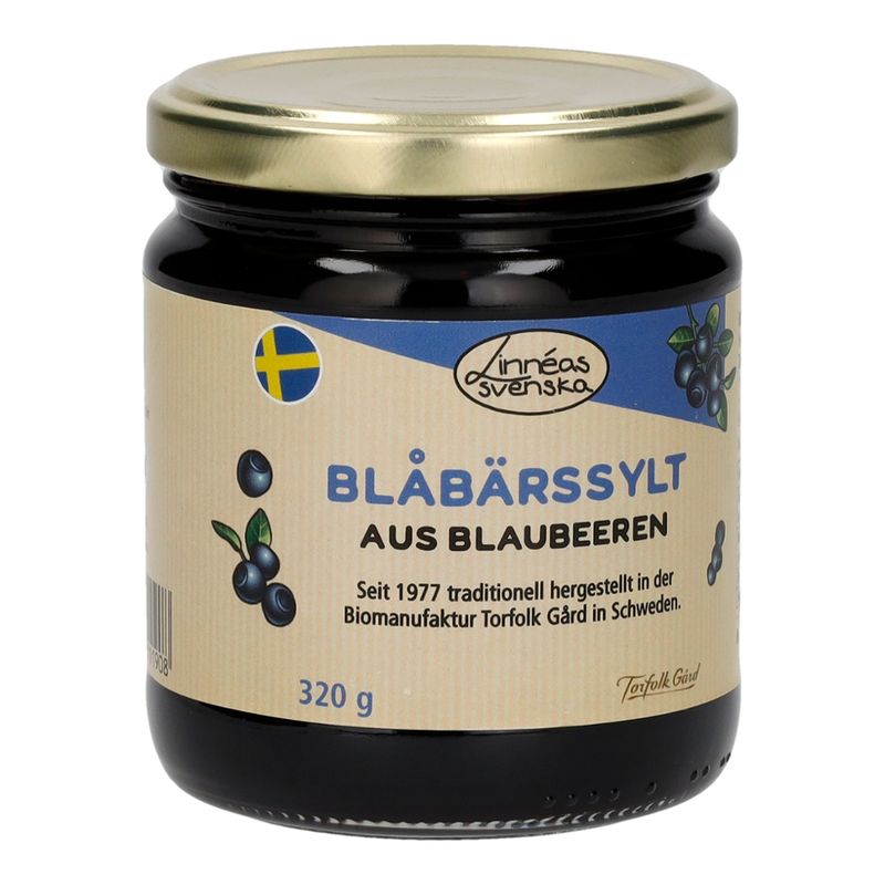 Linnéas Svenska Blåbärssylt, Fruchtaufstrich aus Blaubeeren, kbA - Produktbild