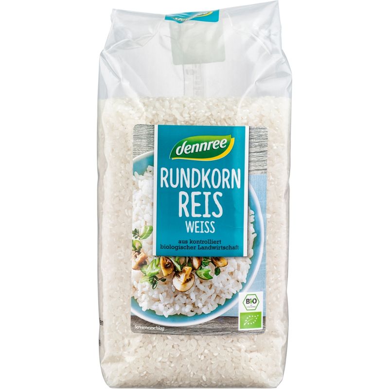 dennree Rundkornreis weiß, 1 kg - Produktbild