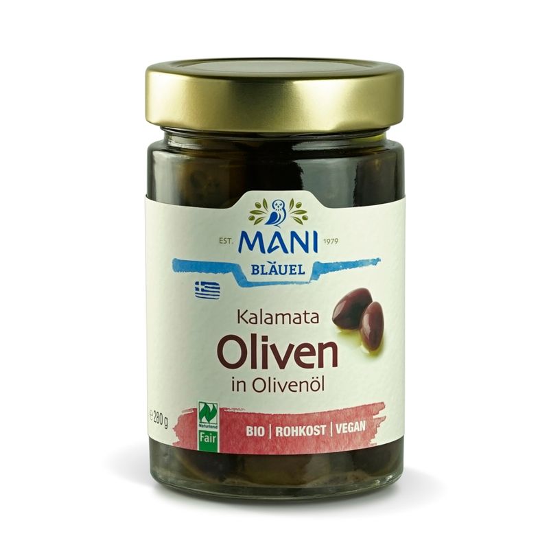 MANI® MANI Kalamata Oliven in Olivenöl, bio, NL Fair - Produktbild