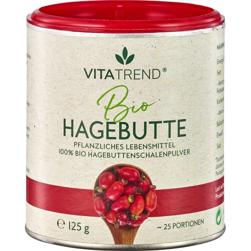 vitatrend BIO Hagebutten Pulver aus kontrolliert biologischem Anbau - Produktbild