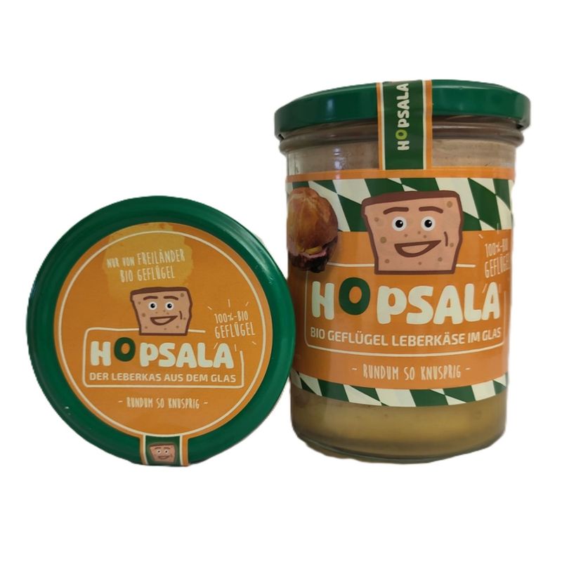 Freiländer Bio Geflügel Hopsala Leberkas 380 g, im Glas, zum Aufbacken - Produktbild