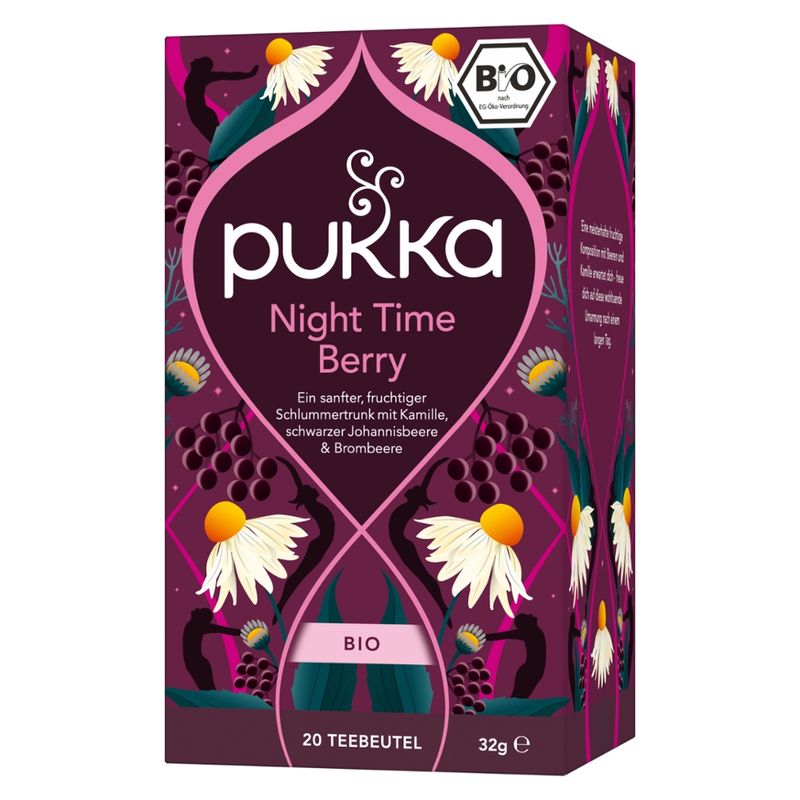 Pukka Pukka Bio-Kräuter-Früchtetee Night Time Berry, 20 Teebeutel - Produktbild