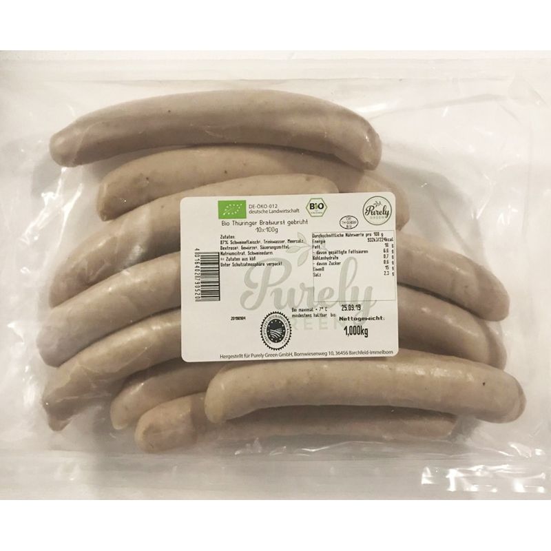 Die Bio-Wurst Bio Thüringer Rostbratwurst gebrüht 10x100g - Produktbild