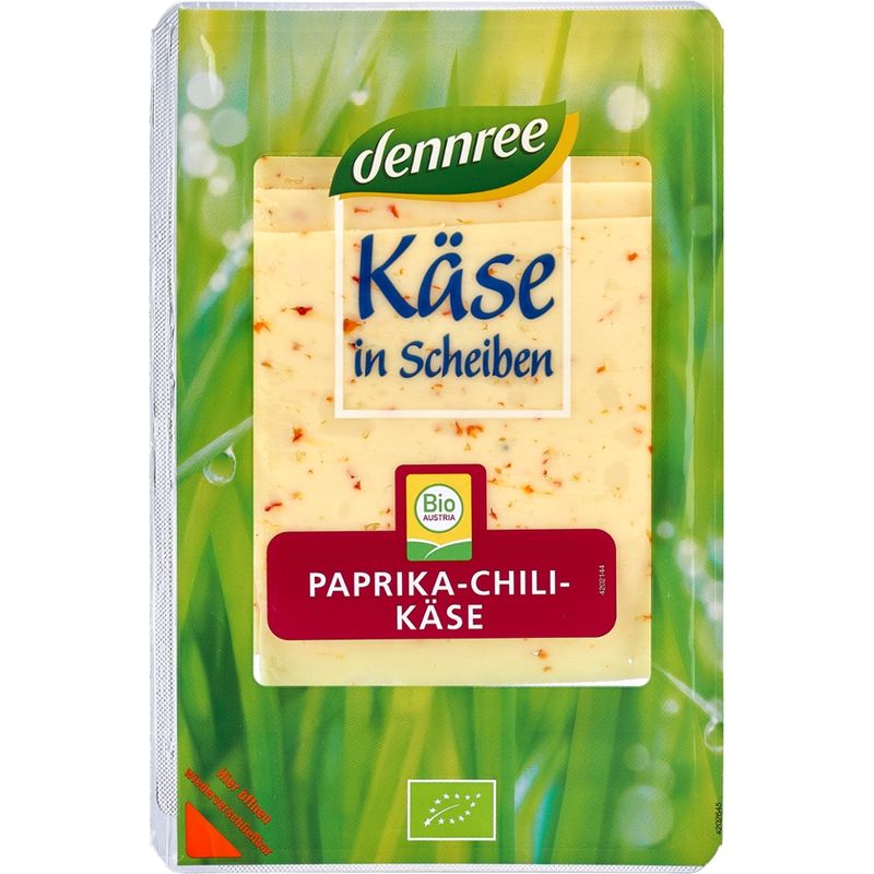 dennree Paprika-Chili-Käse, in Scheiben, 50% Fett i. Tr. - Produktbild