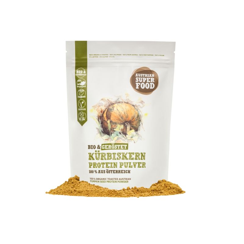 Schalk Mühle 350 g Bio Kürbiskern Protein Pulver geröstet mit 60% Eiweiß - Produktbild