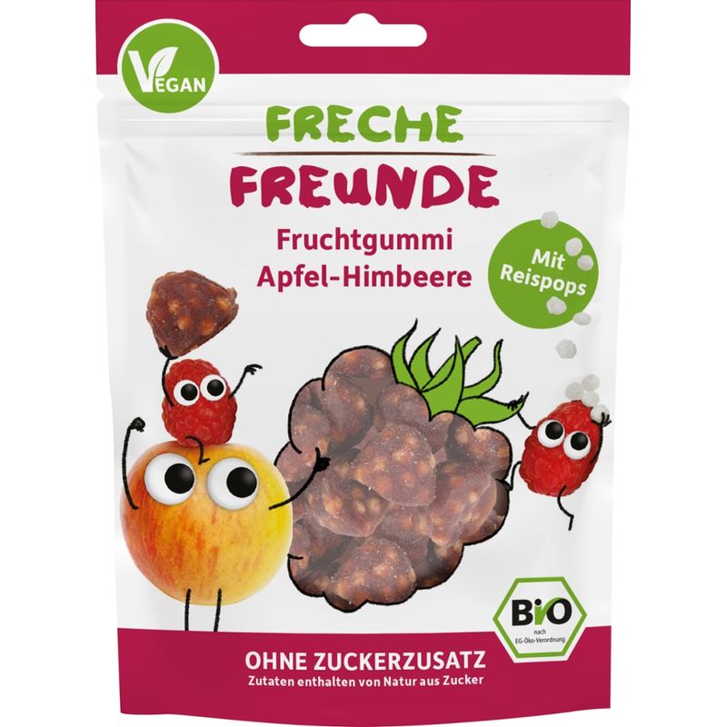 Freche Freunde FF Bio Fruchtgummi Apfel-Himbeere mit Reispops 30g - Produktbild