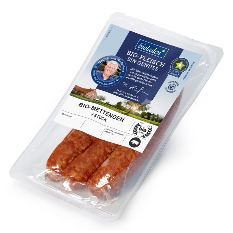 bioladen Mettenden vom Schwein, 3 Stück - Produktbild