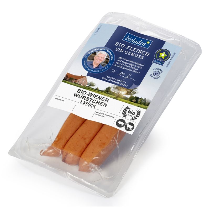 bioladen Wiener Würstchen, 3 Stück - Produktbild