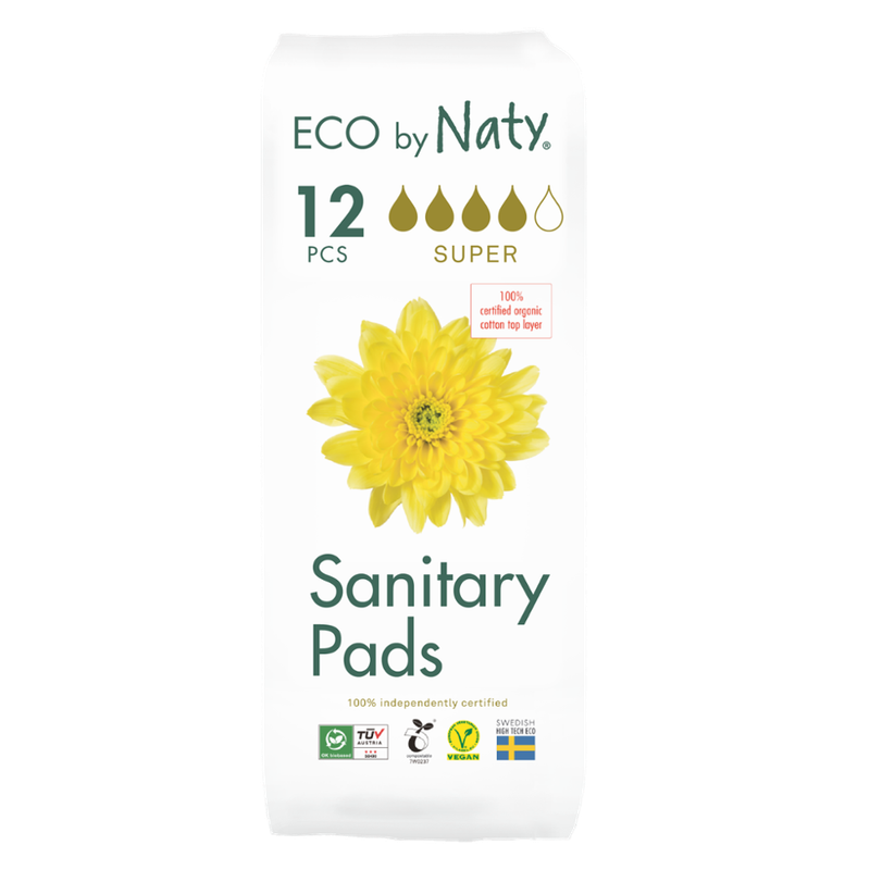 Naty Eco by Naty Binden, Super, 12 Stück. Kompostierbare Materialien, Vegan, Organic - Produktbild