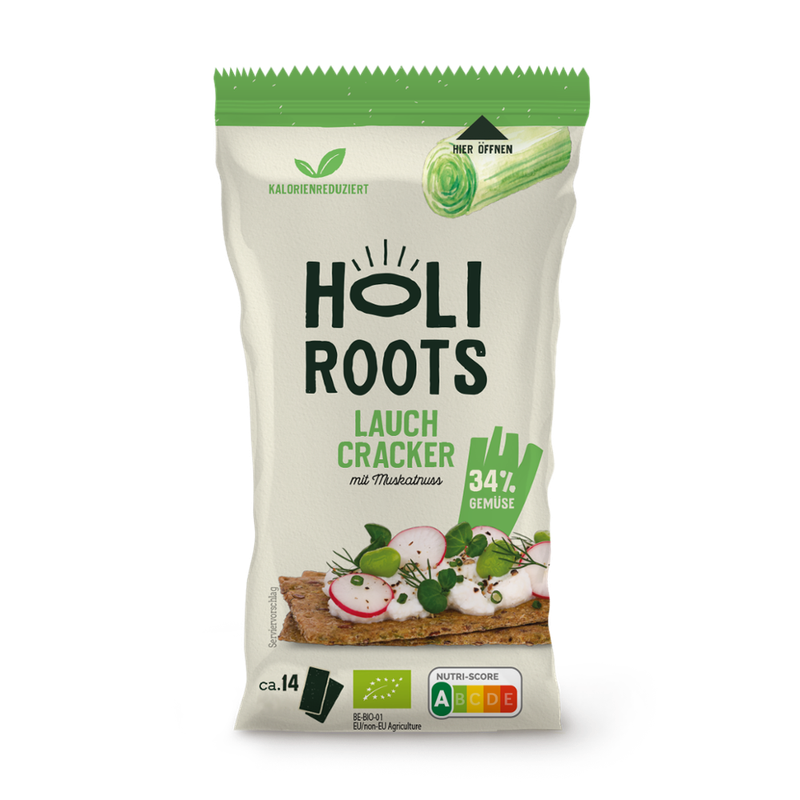 Holiroots Holiroots Bio- Gemüse Knäckebrote Lauch mit Muskatnuss - Produktbild