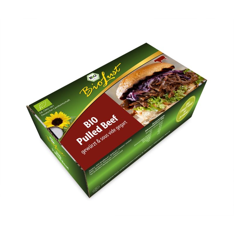 Biolust Bio Pulled Beef, mariniert und sous vide gegart 400g - Produktbild