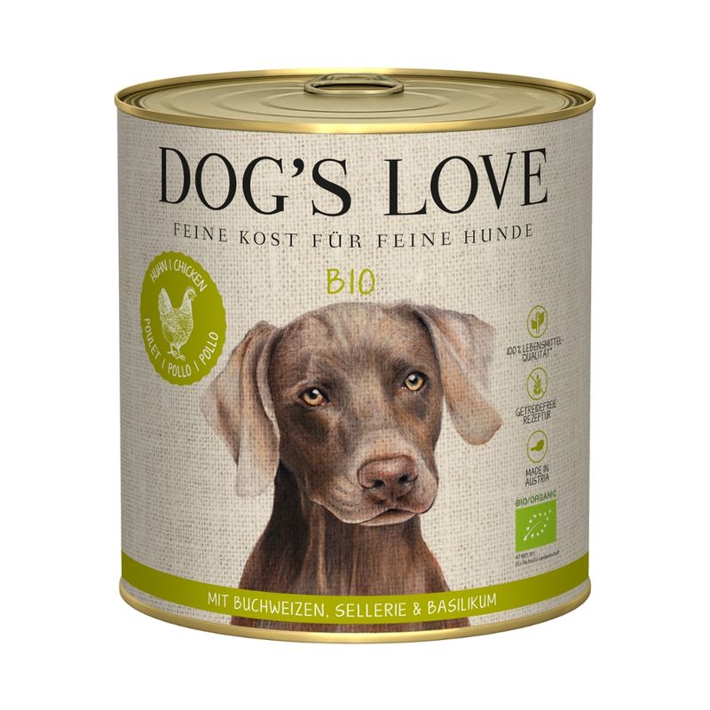 DOG'S LOVE DOG'S LOVE Adult BIO Huhn mit Bio-Buchweizen & Bio-Sellerie 800g - Produktbild