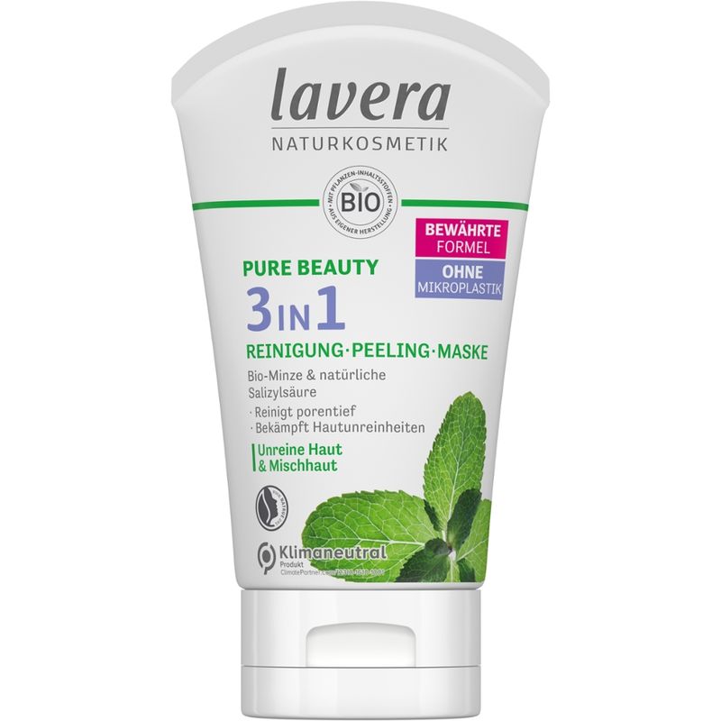 lavera PURE BEAUTY 3in1 Reinigung - Peeling - Maske - Produktbild
