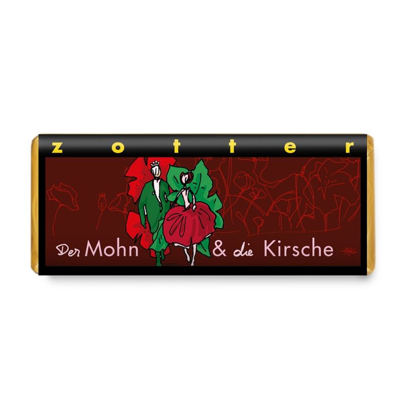 Zotter Schokolade Mohn & Kirsche - Produktbild