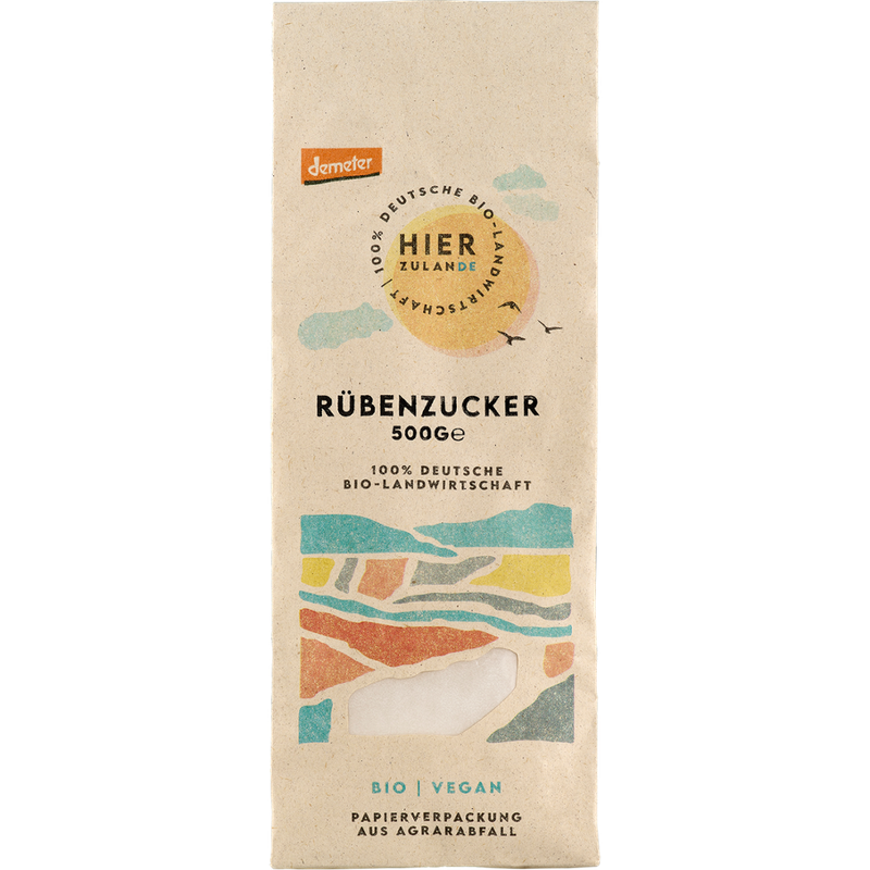 Hierzulande Rübenzucker (Demeter), 500g - Produktbild