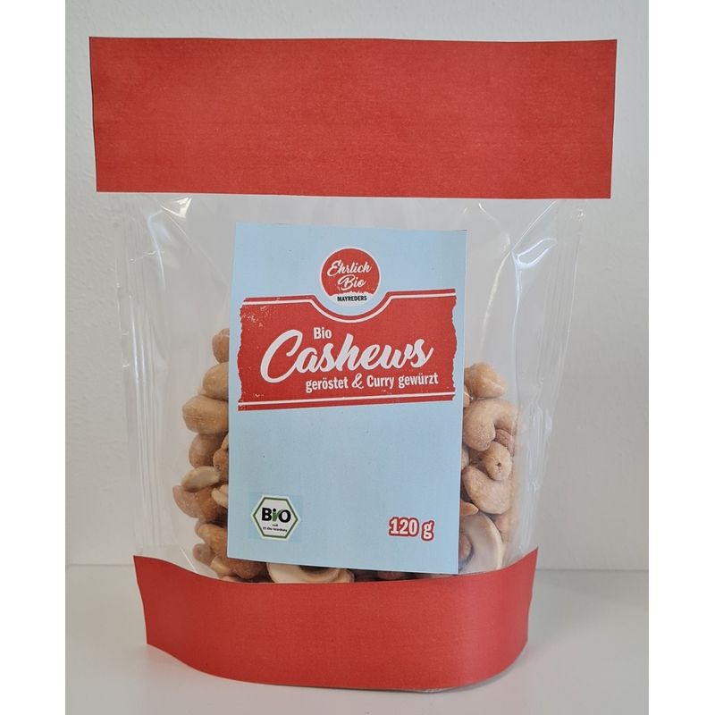 Ehrlich Bio! Bio Cashews geröstet & Curry gewürzt - Produktbild