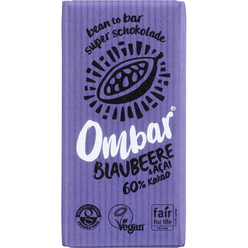 Ombar Ombar Rohschokolade Blaubeere + Acai - Produktbild