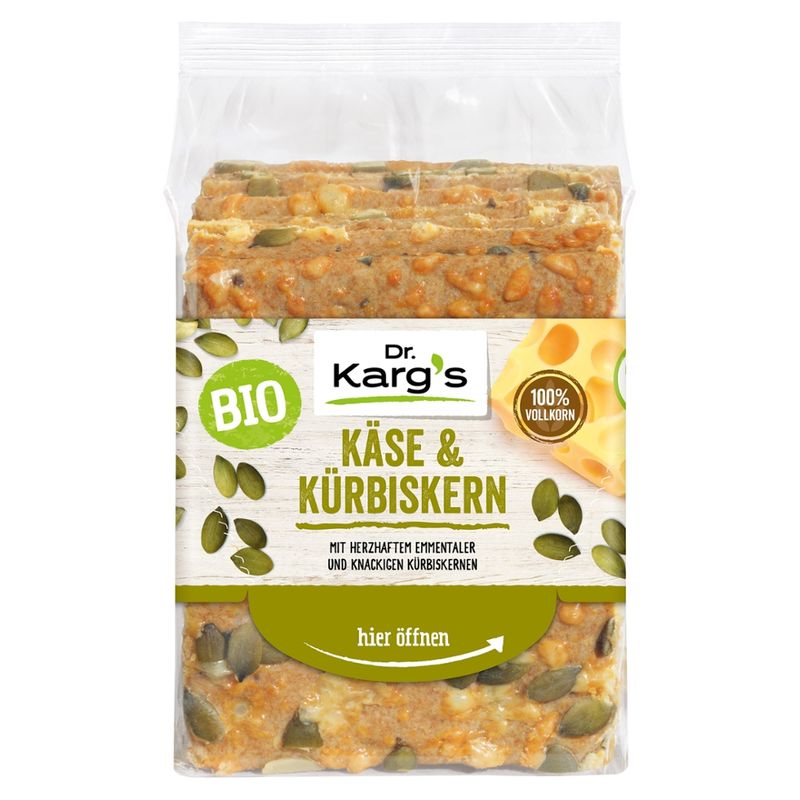 Dr. Karg´s Genuss mit Biss Käse & Kürbiskern Bio Knäckebrot - Produktbild