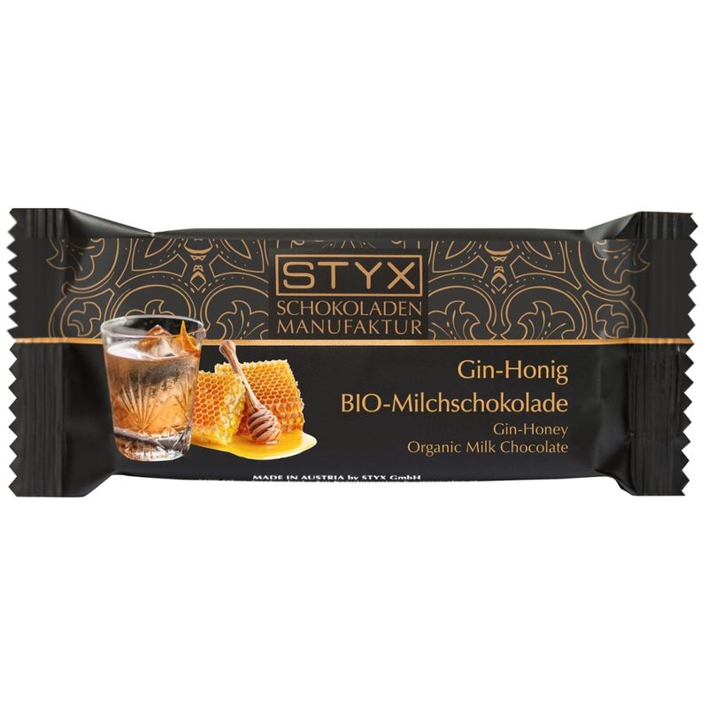 Styx Naturcosmetic BIO-Milchschokolade gefüllt mit Gin-Honig-Ganache 70g - Produktbild