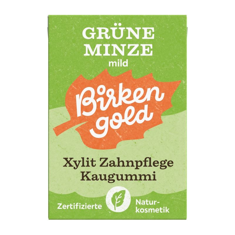 Birkengold Birkengold Zahnpflege Natur Kaugummi Grüne Minze Mild 20 Stk. - Produktbild
