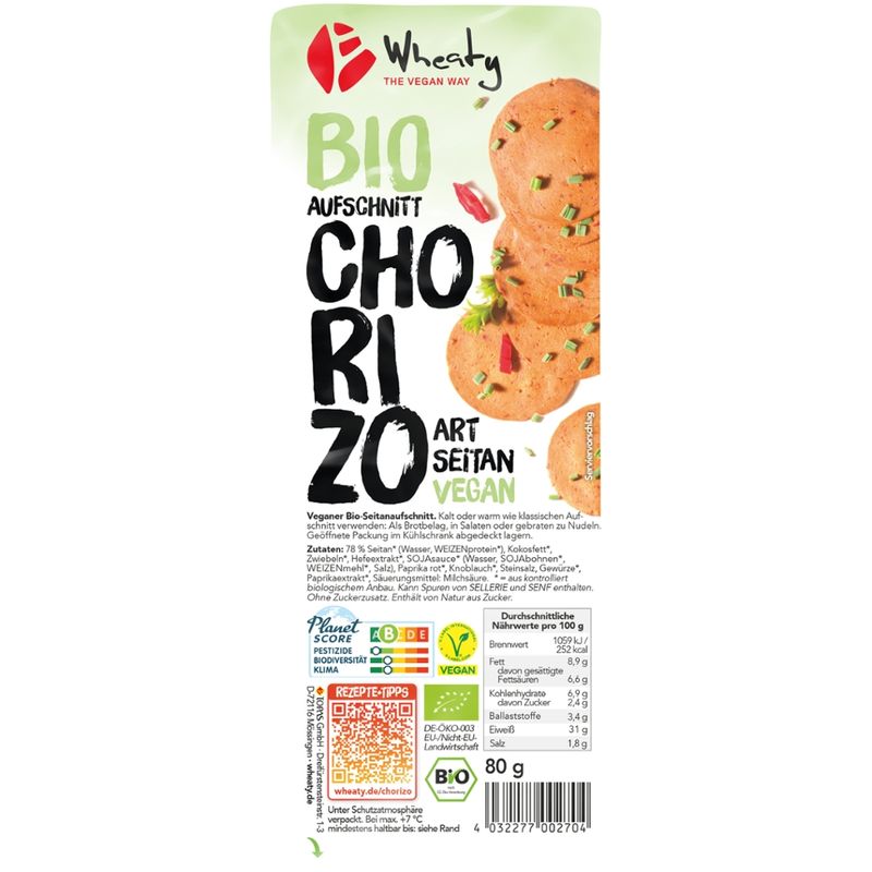 Wheaty Wheaty Veganer Aufschnitt Chorizo - Produktbild