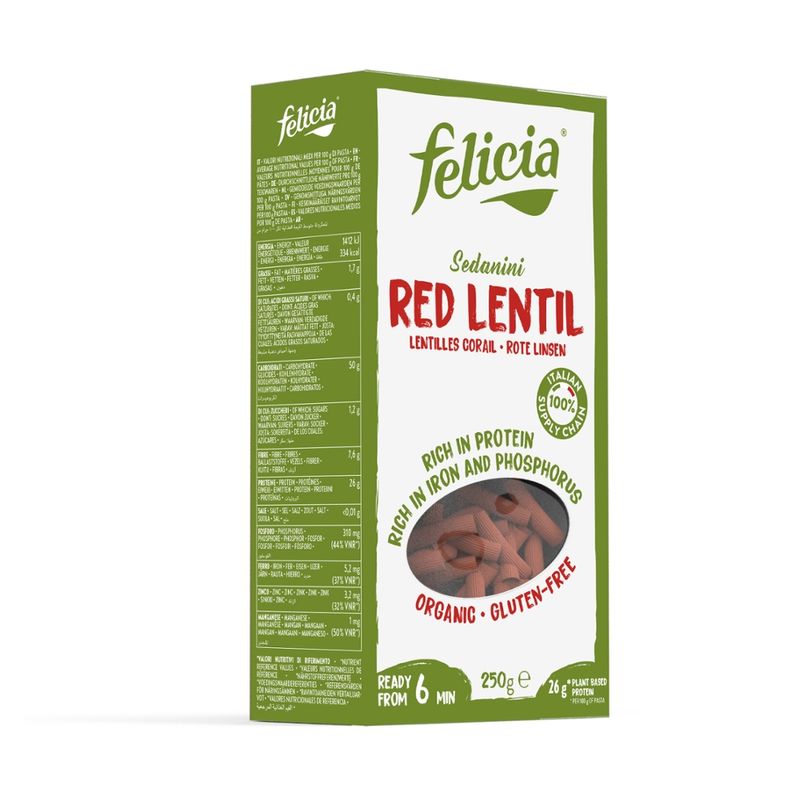 Felicia Felicia Bio Rote Linsen Sedanini glutenfrei 250g - Produktbild