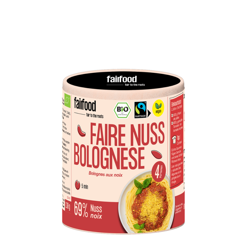 fairfood Freiburg 120g, Papierdose, Faire Nuss Bolo, BIO & FLO Fairtrade - Produktbild