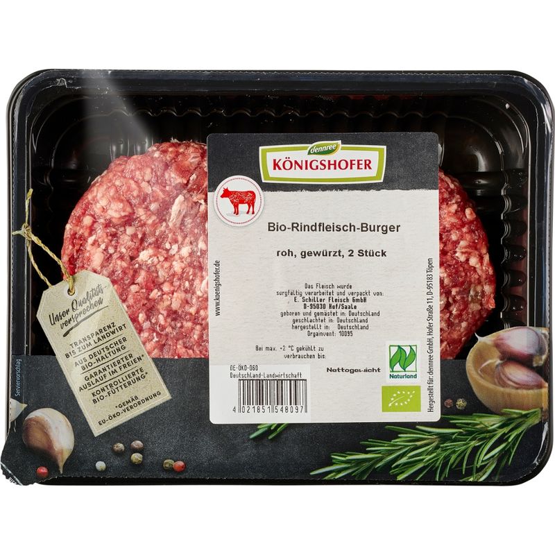 Königshofer Rindfleisch-Burger, roh, 2 Stück - Produktbild