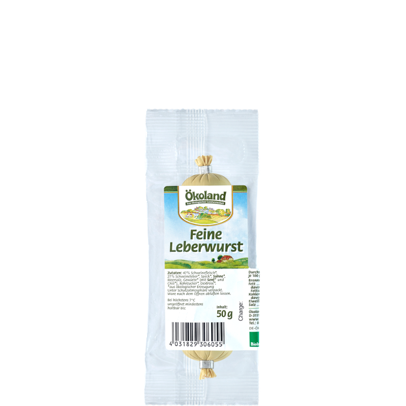 ÖKOLAND Feine Leberwurst, frisch - Produktbild