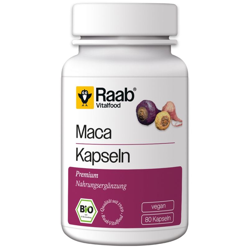 Raab Vitalfood BIO Maca Kapseln, 80 Stück - Produktbild