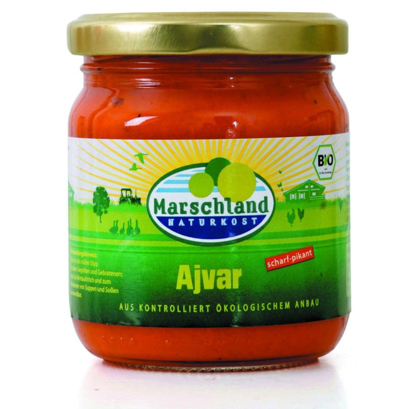Marschland  Bio-Ajvar Hot 210 ml Gl. MARSCHLAND - Produktbild