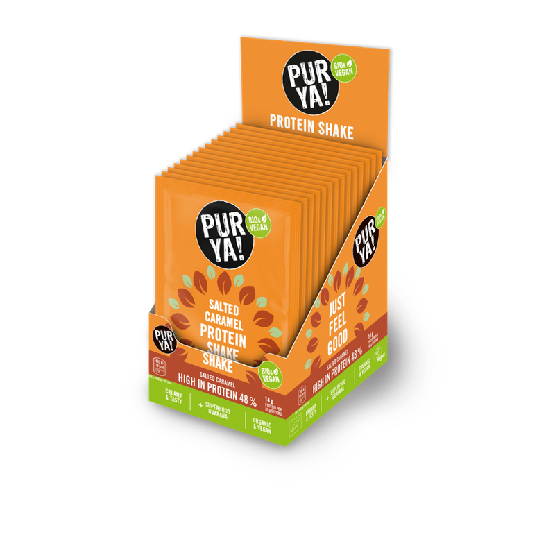 PURYA! Protein Shake, Mini, Salted Caramel, Guarana, BIO, 30g - Produktbild