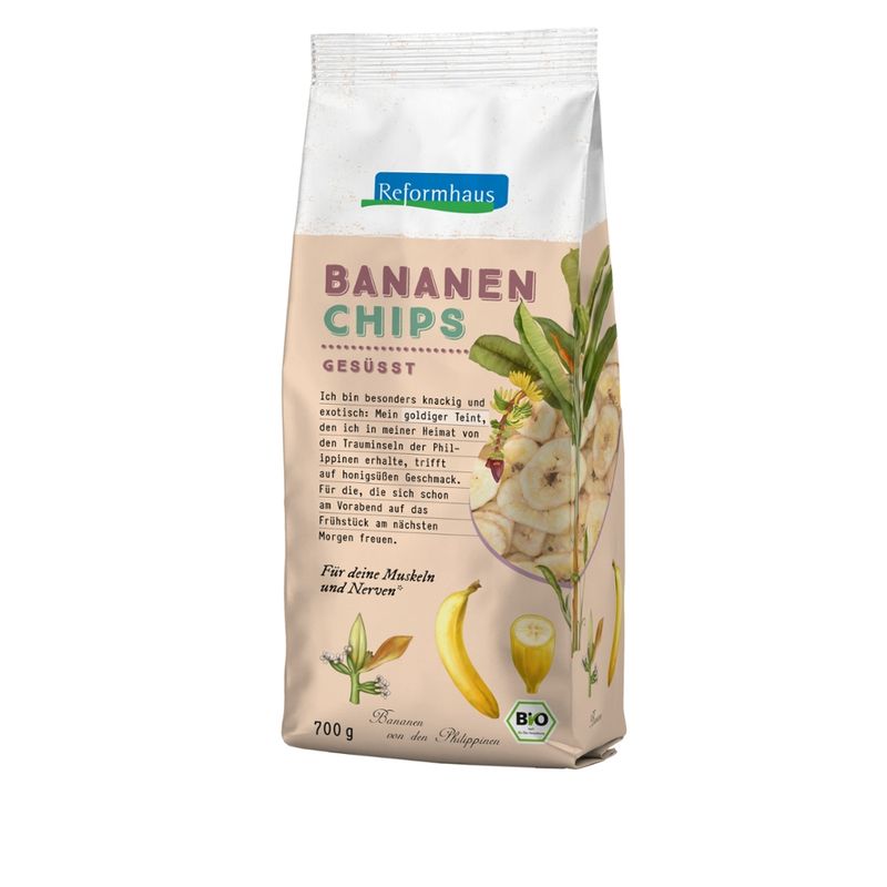 Reformhaus Bananen-Chips gesüßt bio - Produktbild