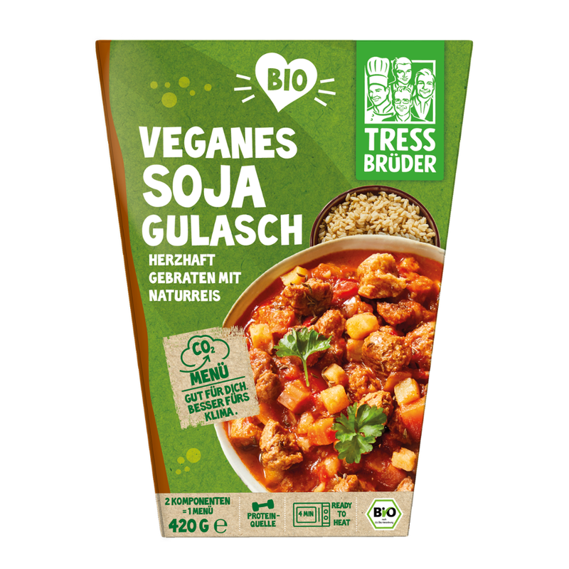 Tress Brüder veganes Bio Soja Gulasch mit Naturreis - Produktbild