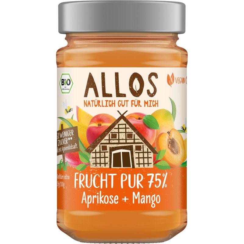 Allos Frucht Pur 75% Aprikose + Mango - Produktbild