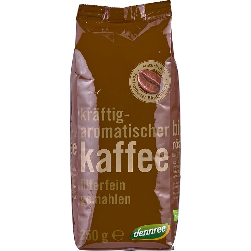 dennree Kräftig-aromatischer Kaffee, filterfein gemahlen - Produktbild