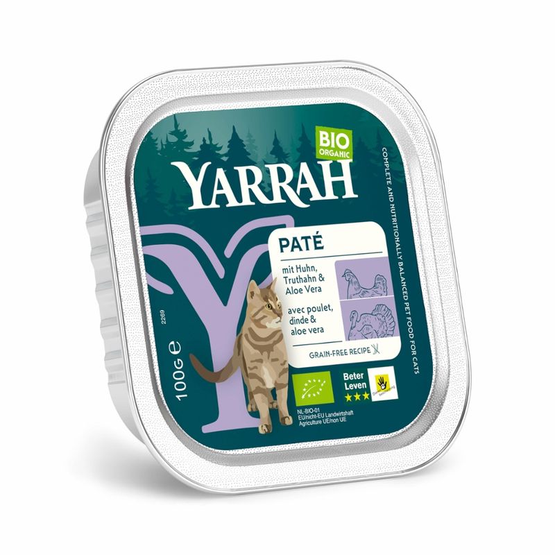 Yarrah Organic Petfood Yarrah Bio Katze Schale Pastete getreidefrei Huhn & Truthahn - Produktbild