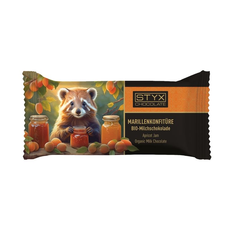 Styx Naturcosmetic BIO-Milchschokolade gefüllt mit 70% Marillenkonfitüre-Ganache, alkoholhältig 70g - Produktbild