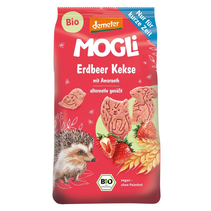 Mogli Bio Kekse mit Erdbeere und gepufftem Amaranth - Produktbild