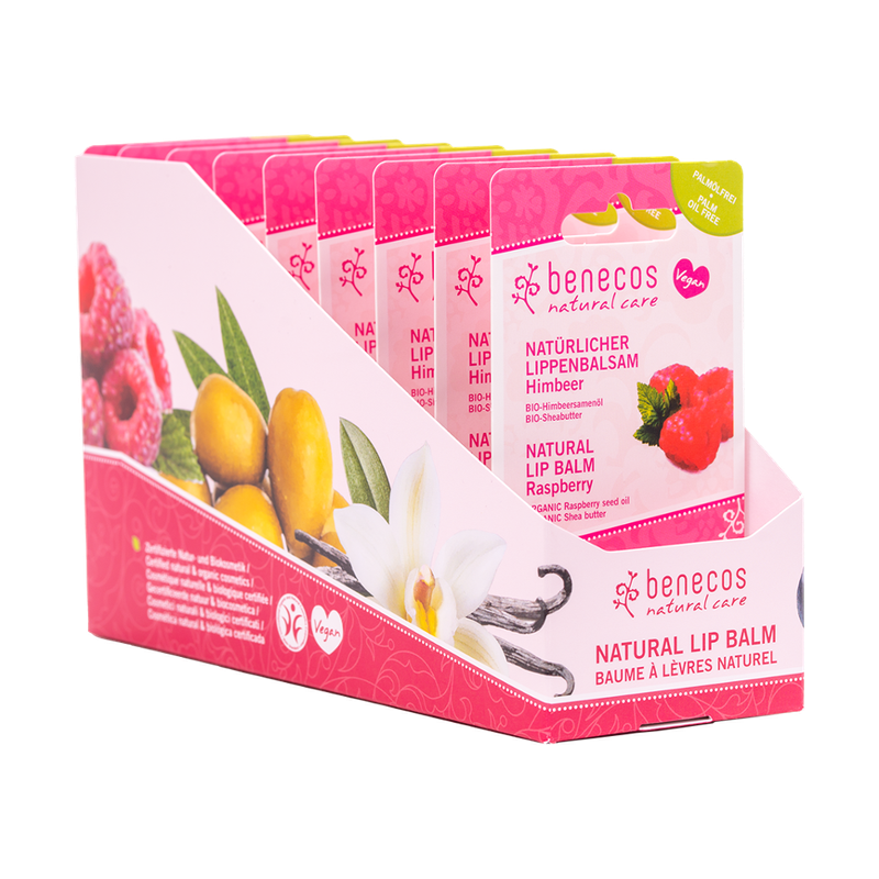 benecos benecos Lip Balm Display Himbeere - Produktbild