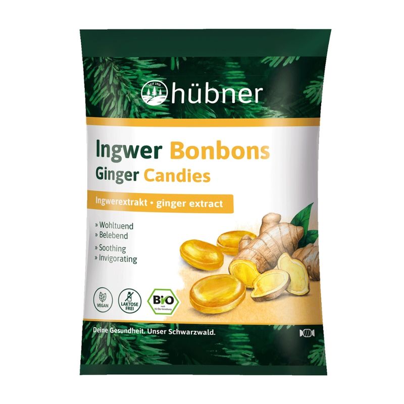 Hübner hübner® Ingwer Bonbons BIO DE-ÖKO-001 - Produktbild