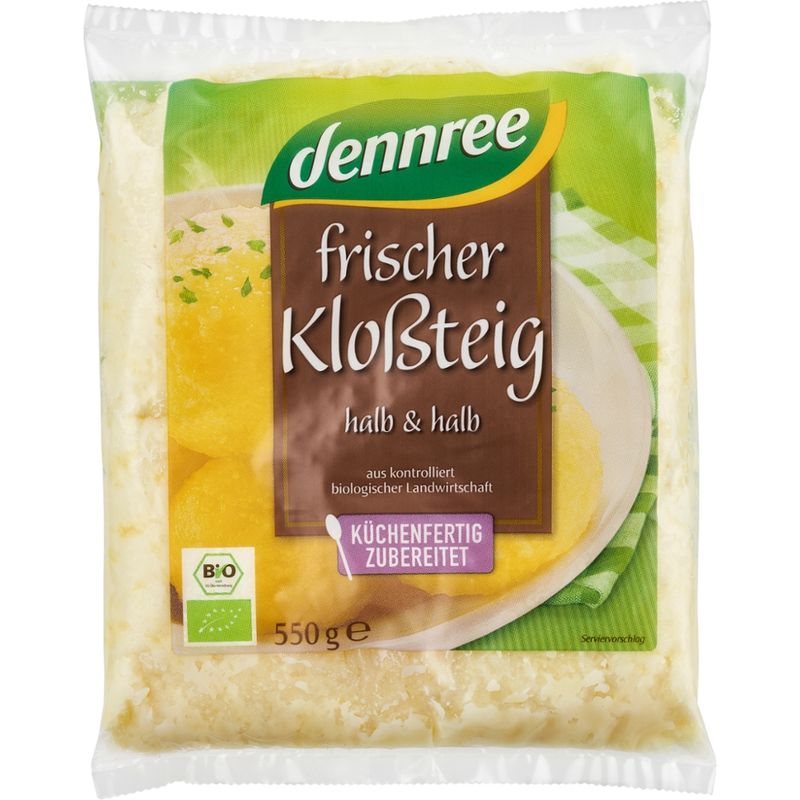 dennree Frischer Kloßteig aus rohen und gekochten Kartoffeln - Produktbild