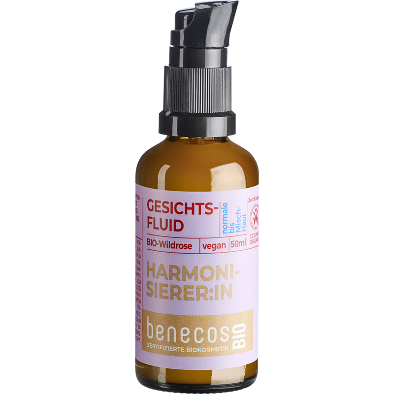 benecos benecosBIO Gesichtsfluid BIO-Wildrose - HARMONISIERER:IN (Für normale bis Mischhaut) - Produktbild