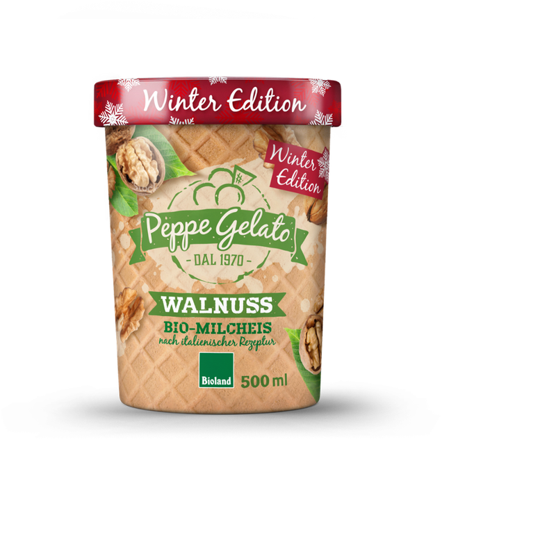 Peppe Gelato  Peppe Gelato Bio-Milcheis Walnuss - Produktbild