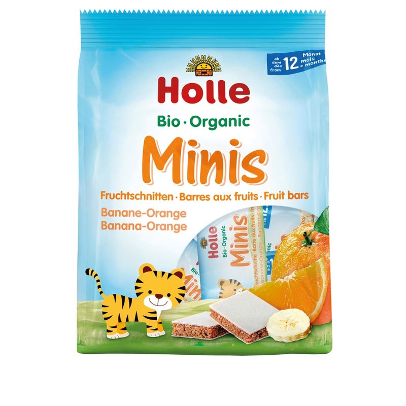Holle  Bio-Minis Fruchtschnitte Banane-Orange - Produktbild