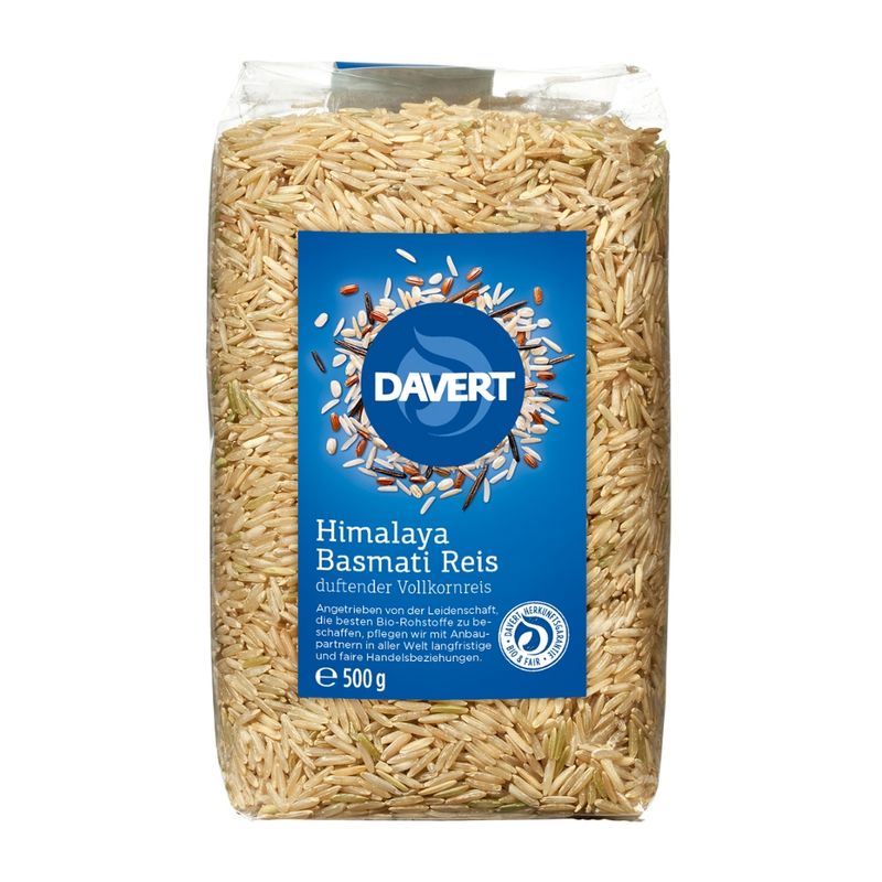 Davert Himalaya brauner Basmati Reis 500g - Produktbild