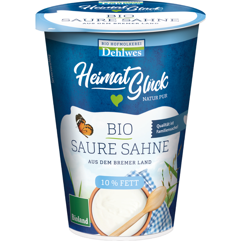 HeimatGlück BIO-Saure Sahne 10% Fett 200g - Produktbild