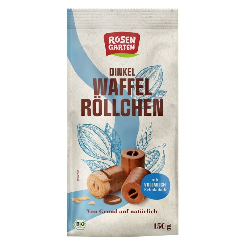 Rosengarten Dinkel-Waffelröllchen Vollmilch - Produktbild
